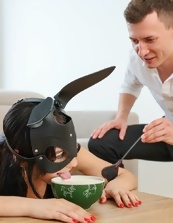 Petplay couple enjoying hardcore BDSM sex in these pics